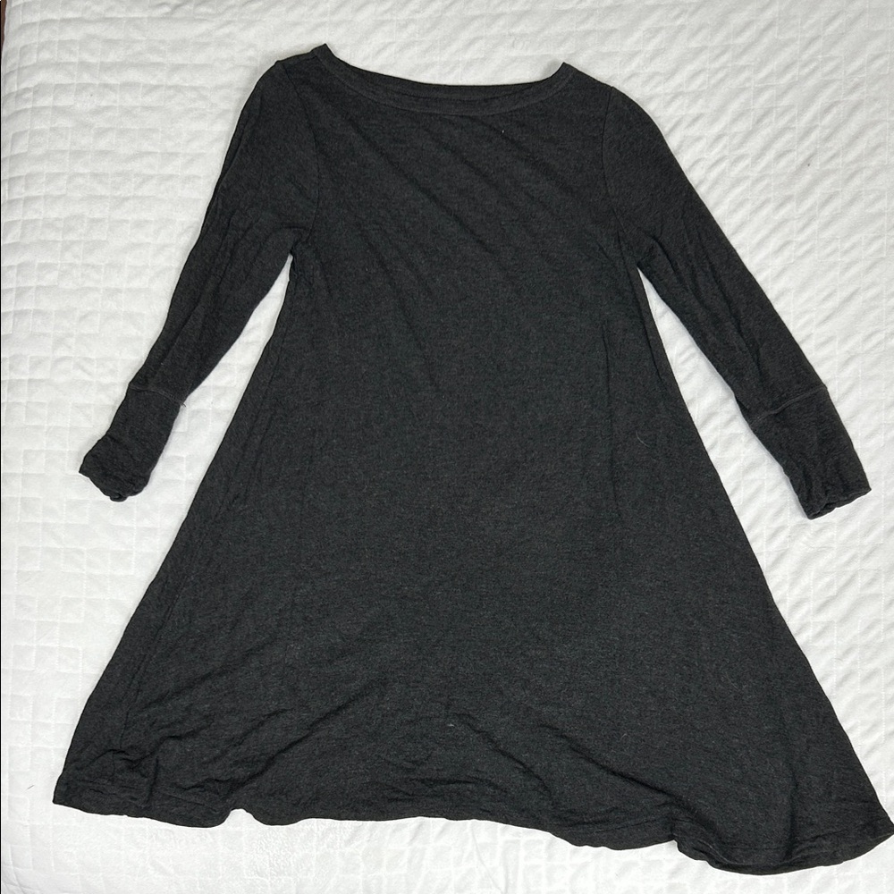 Lou & Grey Heather Charcoal Swing sweater Dress - boat Neck